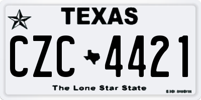 TX license plate CZC4421