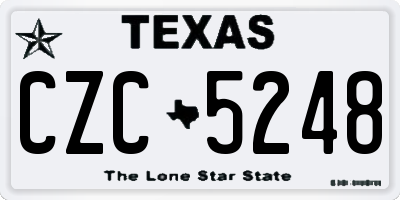 TX license plate CZC5248