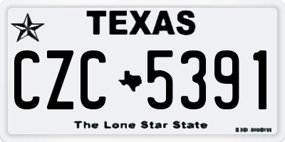 TX license plate CZC5391