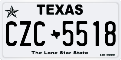 TX license plate CZC5518