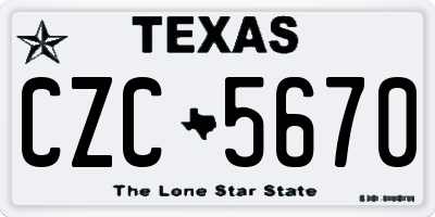 TX license plate CZC5670