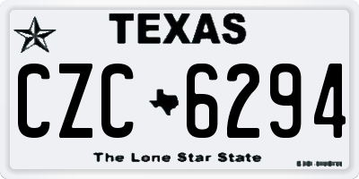 TX license plate CZC6294