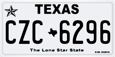 TX license plate CZC6296