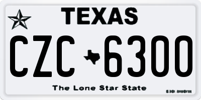 TX license plate CZC6300