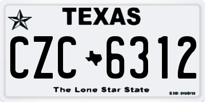 TX license plate CZC6312