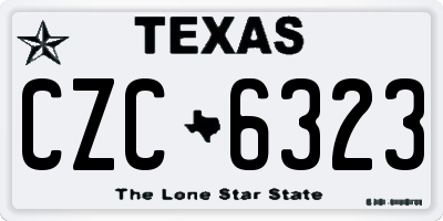 TX license plate CZC6323