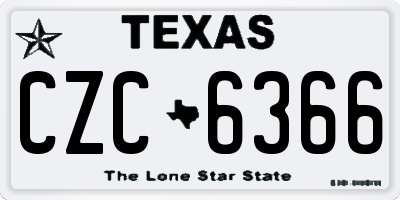 TX license plate CZC6366