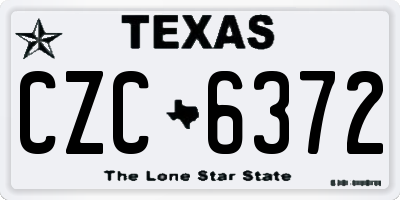 TX license plate CZC6372