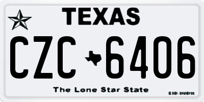 TX license plate CZC6406