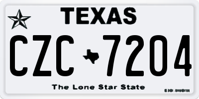 TX license plate CZC7204