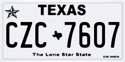 TX license plate CZC7607