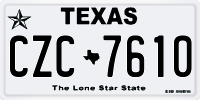 TX license plate CZC7610