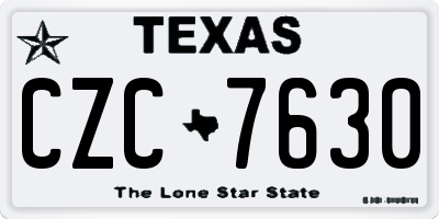 TX license plate CZC7630