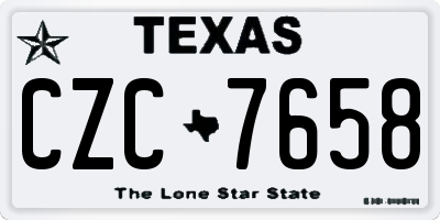 TX license plate CZC7658