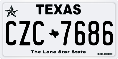 TX license plate CZC7686