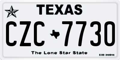 TX license plate CZC7730