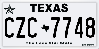 TX license plate CZC7748
