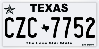 TX license plate CZC7752