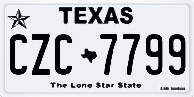 TX license plate CZC7799