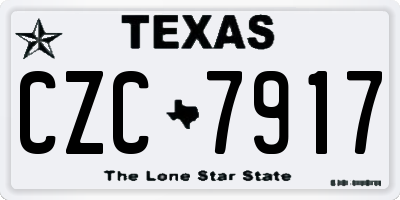 TX license plate CZC7917