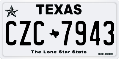 TX license plate CZC7943