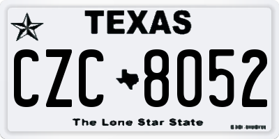 TX license plate CZC8052
