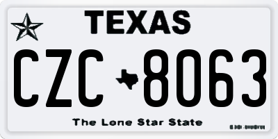 TX license plate CZC8063