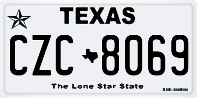 TX license plate CZC8069