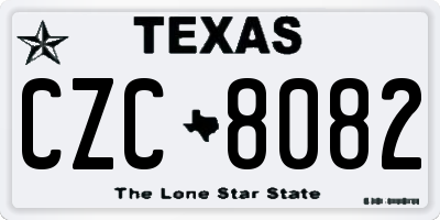 TX license plate CZC8082