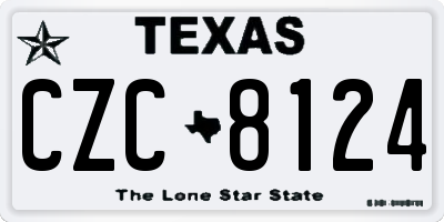TX license plate CZC8124
