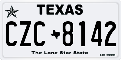 TX license plate CZC8142