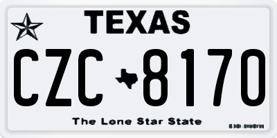 TX license plate CZC8170