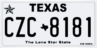 TX license plate CZC8181