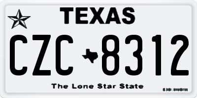 TX license plate CZC8312