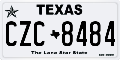 TX license plate CZC8484