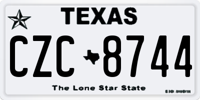 TX license plate CZC8744