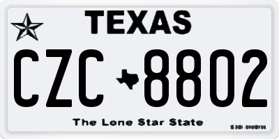 TX license plate CZC8802
