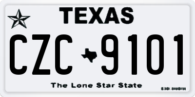 TX license plate CZC9101