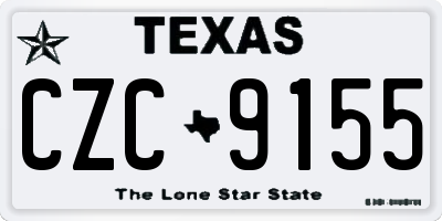 TX license plate CZC9155