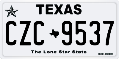 TX license plate CZC9537