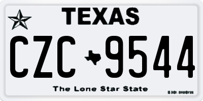 TX license plate CZC9544