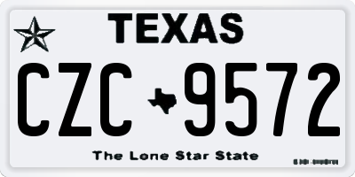TX license plate CZC9572