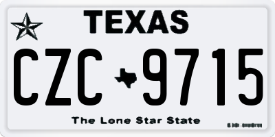 TX license plate CZC9715