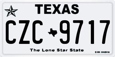 TX license plate CZC9717