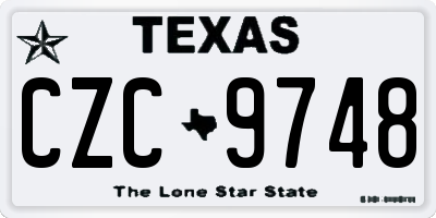 TX license plate CZC9748