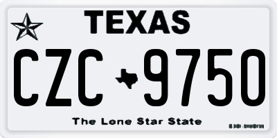 TX license plate CZC9750