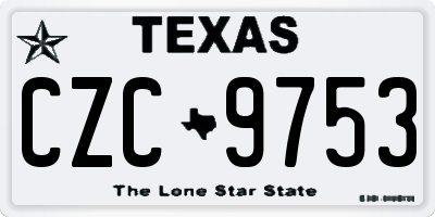 TX license plate CZC9753