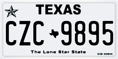 TX license plate CZC9895