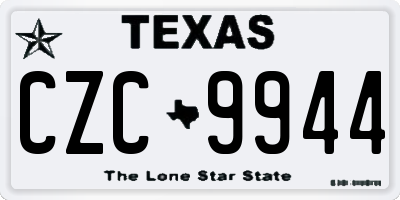 TX license plate CZC9944
