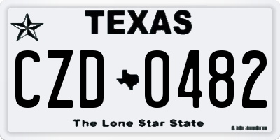 TX license plate CZD0482